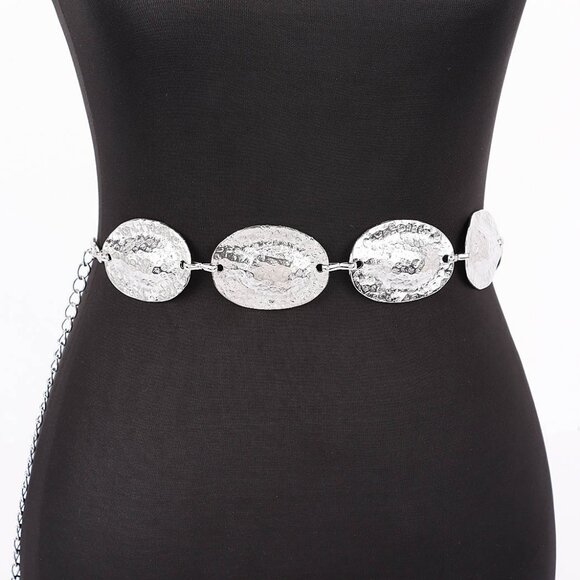 Hammered Metal Concho Belt - Picture 1 of 3